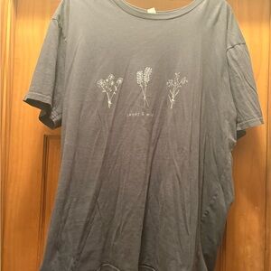 Sweet & Wild Dark Gray Floral Tee